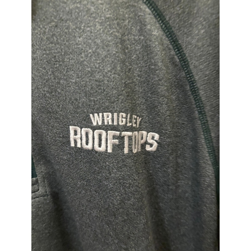 Devon & Jones Mens Wrigley Rooftops Quarter Zip Pullover Heather Green Large - Picture 2 of 4